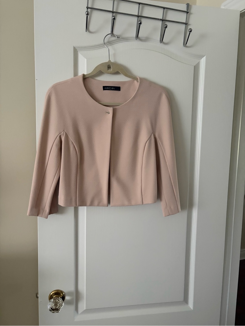 Marc Cain Blush Pink Cropped Round-Neck Jacket